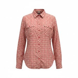 Duluth Trading Co Plaid Button Up Shirt Womens XL Orange Roll Tab